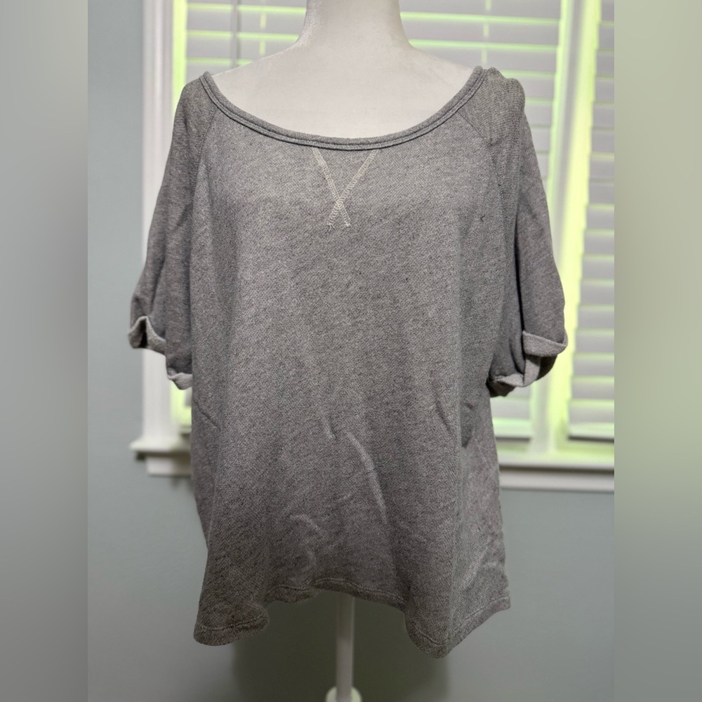 Old Navy Gray Oversized Short Sleeve Sweatshirt